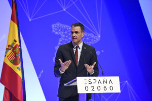 El presidente del Gobierno español, Pedro Sánchez, durante su presentación del Plan España 2050.