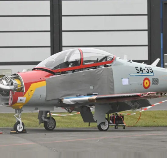 Pilatus PC-21 para el CLAEX en la factoría de Pilartus durante sus primeras pruebas..