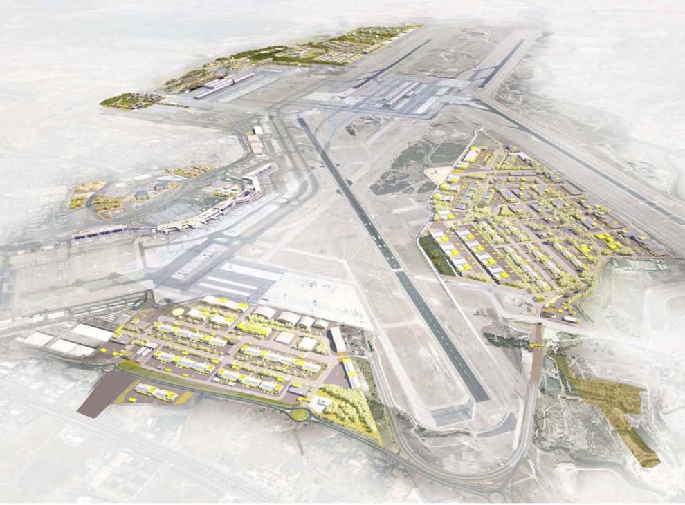 Aspecto que tendrá el aeropuerto de Madrid Barajas al completarse las obras de ampliación previstas.