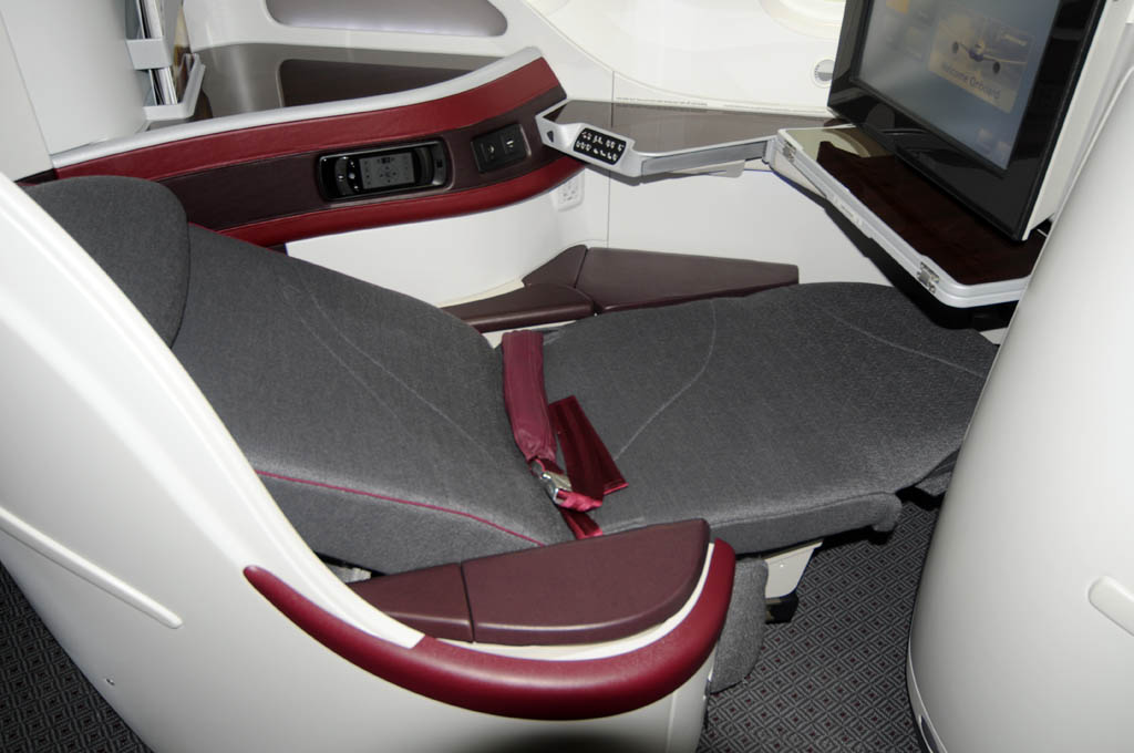 El Boeing 787-8 de Qatar Airways cuenta con 22 asientos de clase business.