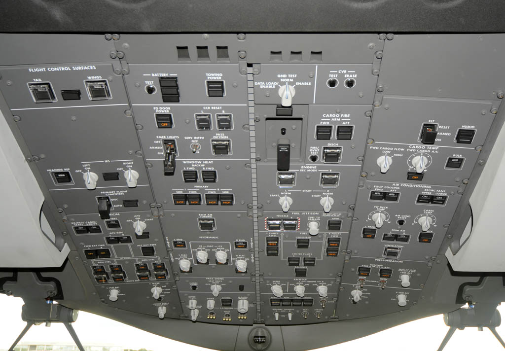 Panel del techo de la cabina del Boeing 787.