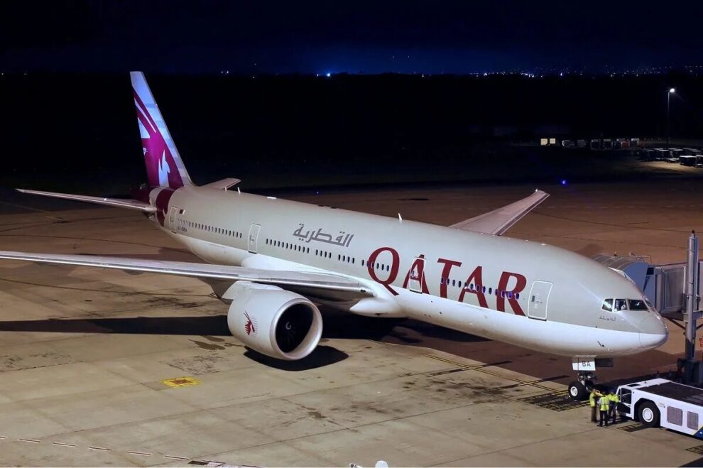Boeing 777-200LR de Qatar Airways.