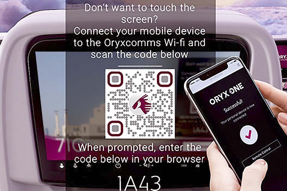 En algunos aviones de Qatar Airways se podrá interactuar con el sistema de entretenimiento desde un dispositivo personal.