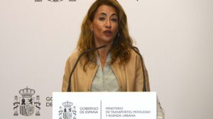 Raquel Sanchez ministra de Transportes durante su intervención.