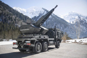 Sistema de defensa aérea Rheinmetall Skynex.