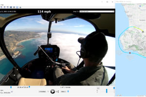 Ejemplo de la edición del video obtenido con la cámara de Robinson y la información GPS del vuelo.