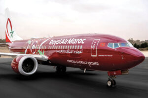 Boeing 737-8 de Royal Air Maroc especialmente decorado por La Copa Africana de Naciones de fútbol.