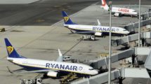 Aviones del Grupo Ryanair en el aeropuerto de Palma de Mallorca.