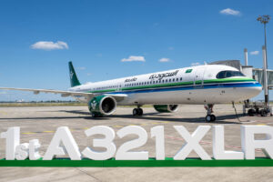 Entre las entegas de Airbus en mayo estuvo el primer A321XLR de Saudia.