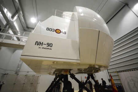 Simulador de NH90 del Ejército del Aire y del Espacio en la base aérea de Cuatro Vientos.