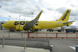 Airbus A320neo de Spirit en el centro de entregas de Airbus en Toulouse.