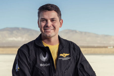 Tristan “Geppetto” Barandenburg, piloto jefe de pruebas de Boom Supersonic.