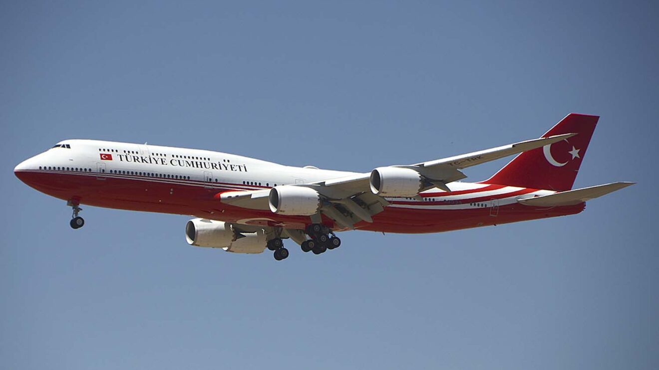 Recep Tayyip Erdoğan ha llegado en el Boeing 747-8, ya con el nuevo nombre de Turquía.