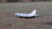 UAV ruso Gerbera caído en Polonia en 2025. Mide 2 metros de largo y 2,5 m de envergadura.