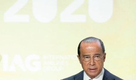Antonio Vázquez, presidente ee IAG, durante su intervención en la junta de accionistas de 2020.