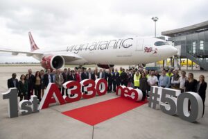 Entrega del primer Airbus A330-900 de Virgin Atlantic en Toulouse.