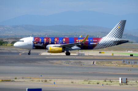 Airbus A320 de Vueling dedicado al equipo femenino de fútbol del Barcelona.