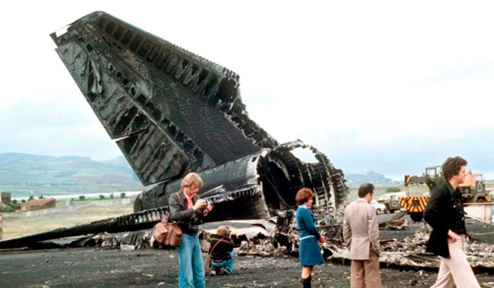 Imagen del accidente aéreo en el aeropuerto de Los Rodeos el 27 de marzo de 1977.