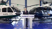 El ministro del Interior, Fernando Grande-Marlaska en su intervención durante la entrega de los dos nuevos Airbus Helicopters H135