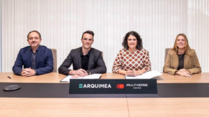 Firma del acuerdo entre Arquimea y Multiverse Computing.
