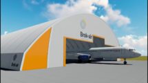 Aspecto que ofrecerá el hangar de Brok Air en Castellón una vez entre en servicio.