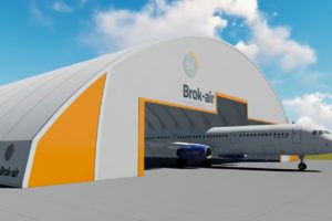 Aspecto que ofrecerá el hangar de Brok Air en Castellón una vez entre en servicio.