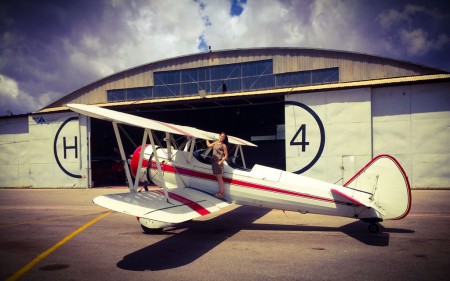 Boeing Stearman del único equipo de wingwalking español.